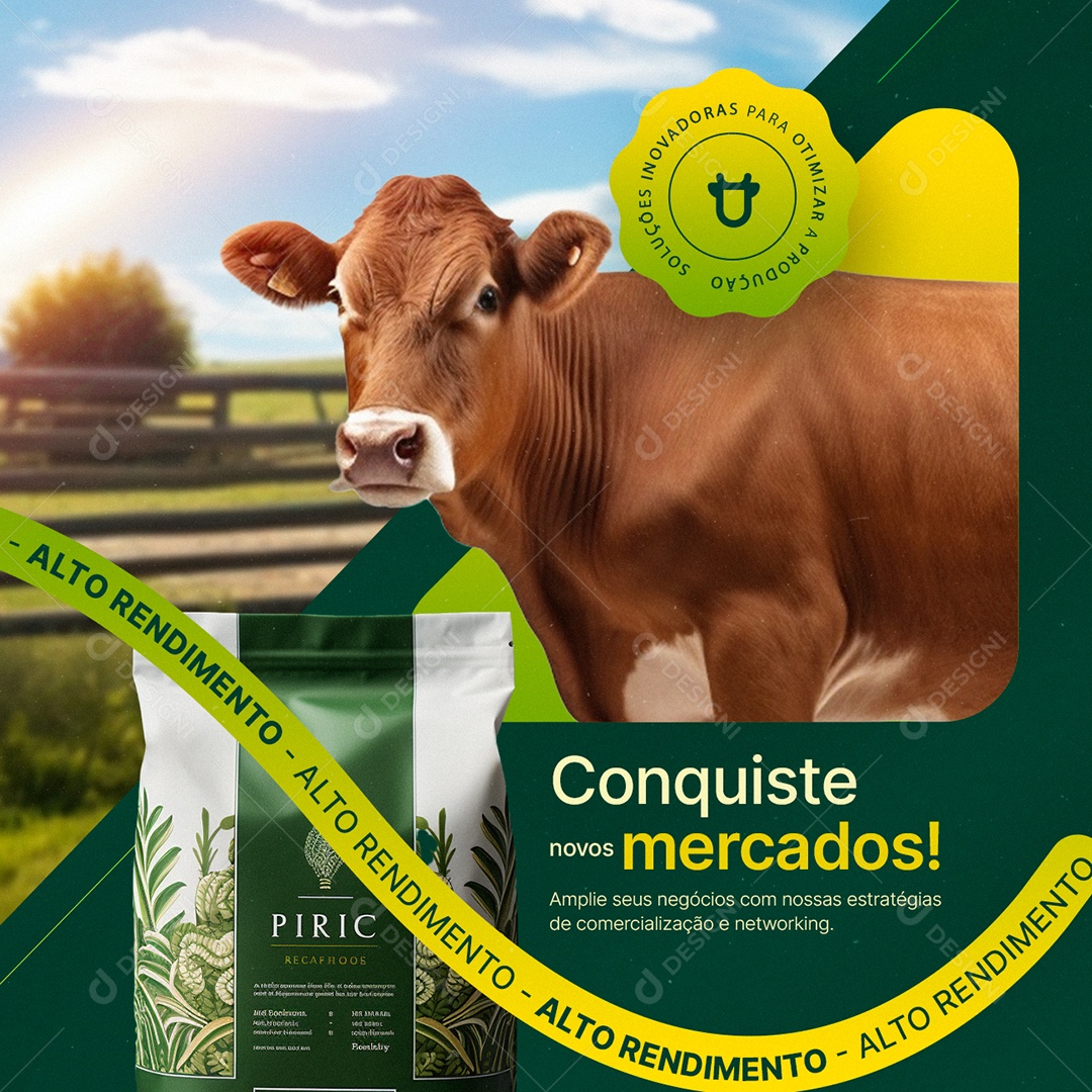 Agribusiness Conquer New Markets Social Media Editable PSD