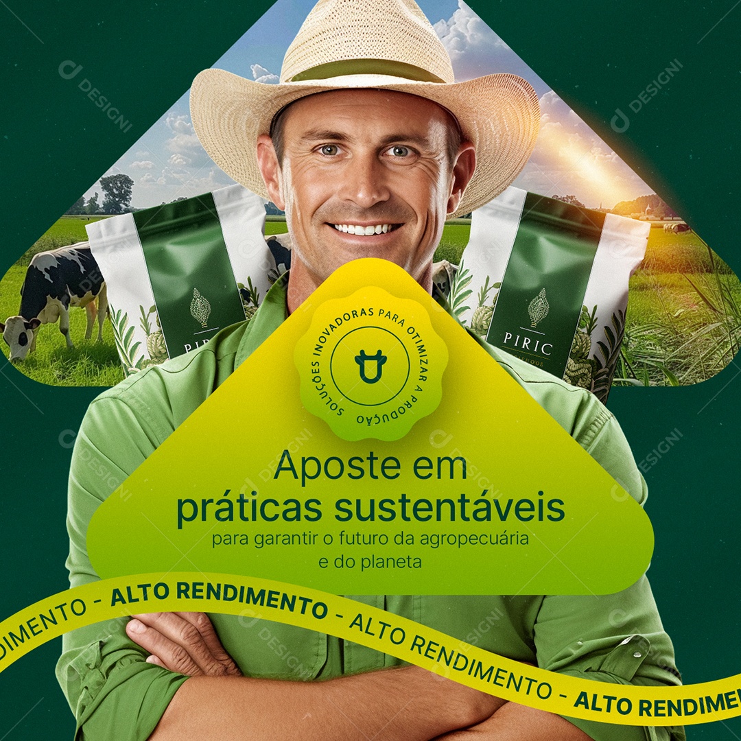 Agronegócio Aposte em Práticas Sustentáveis Social Media PSD Editável