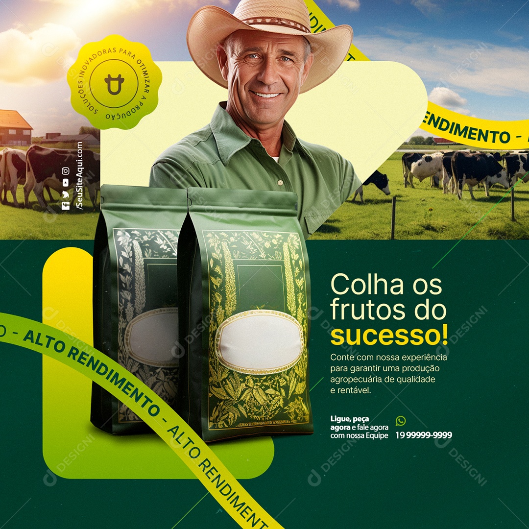 Agronegócio Colha os Frutos do Sucesso Social Media PSD Editável