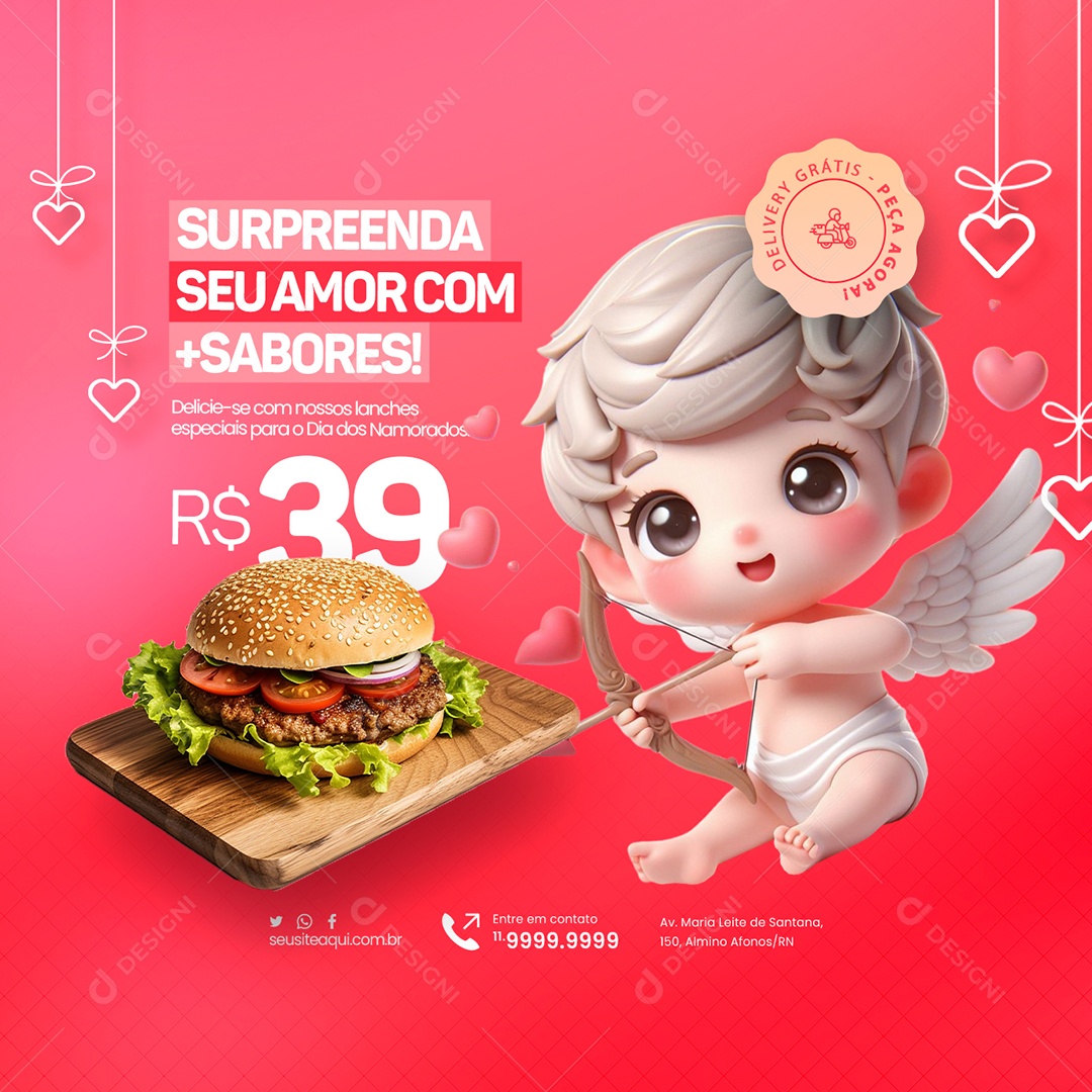 Surpreenda seu Amor com mais Sabores Social Media PSD Editável