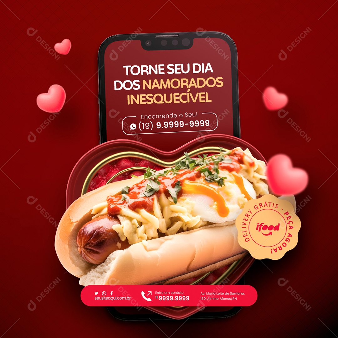 Make Your Valentine's Day Unforgettable | Free Delivery | Editable Social Media PSD