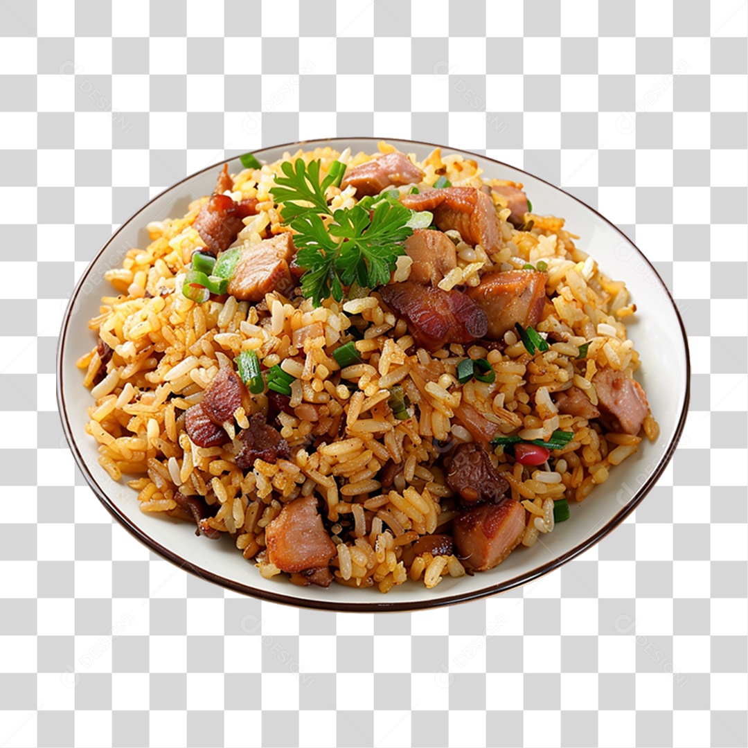 Carreteiro Rice Served on a Transparent PNG Food Plate