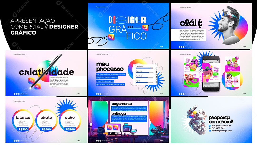 Apresentação Comercial Designer Gráfico PSD Editável