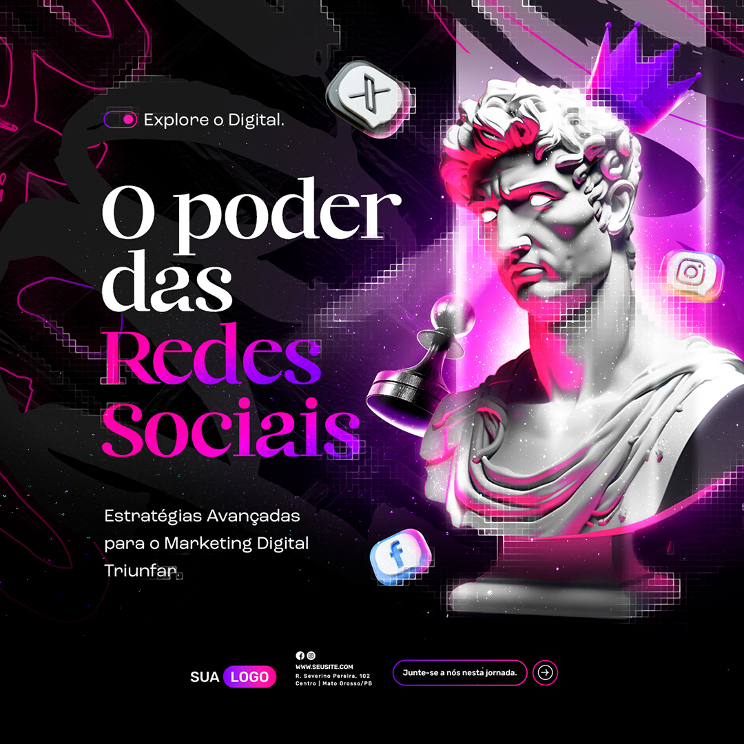 Motion Marketing Digital O Poder das Redes Sociais Social Media After Effects Editável