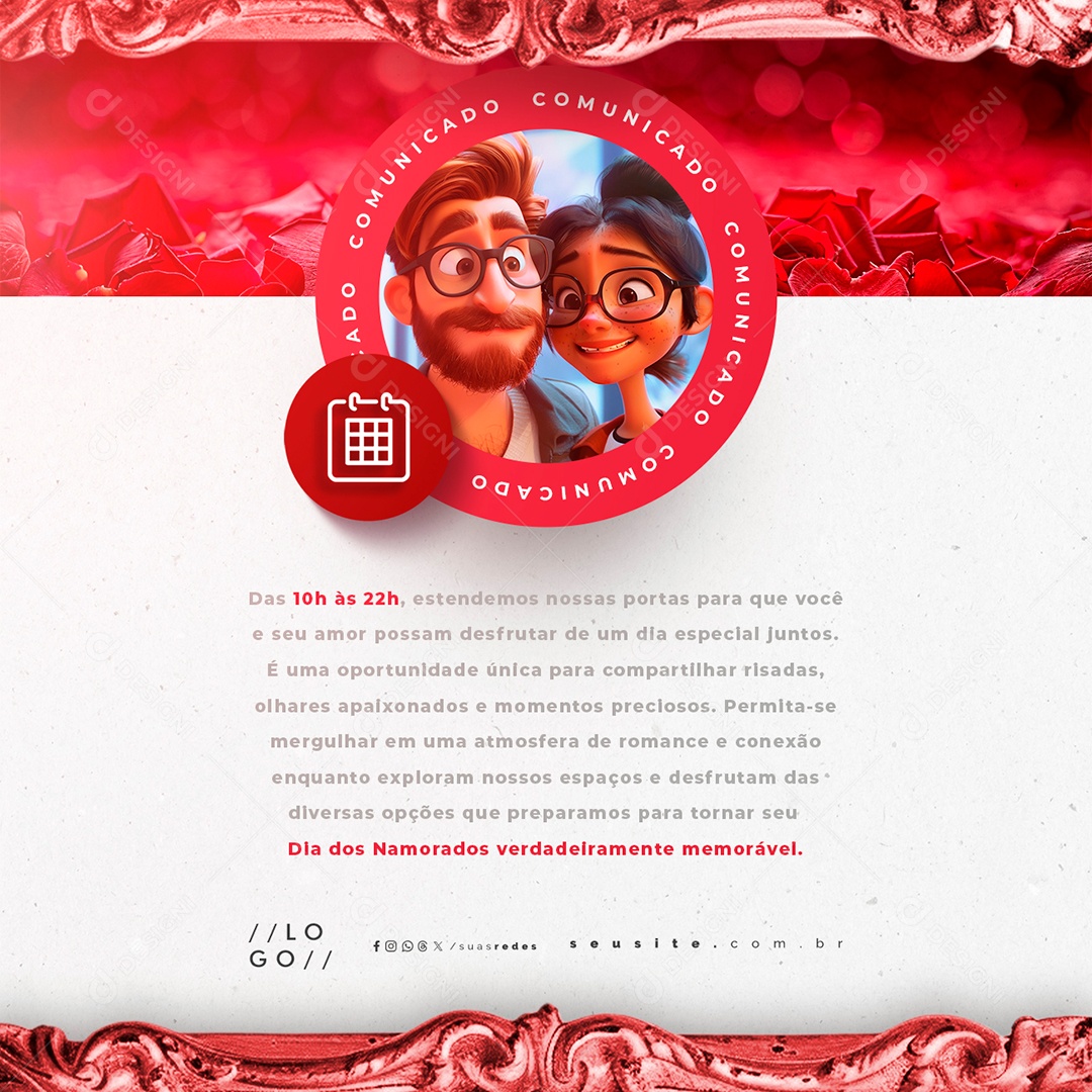 Valentine's Day June 12th Editable PSD Social Media Announcement