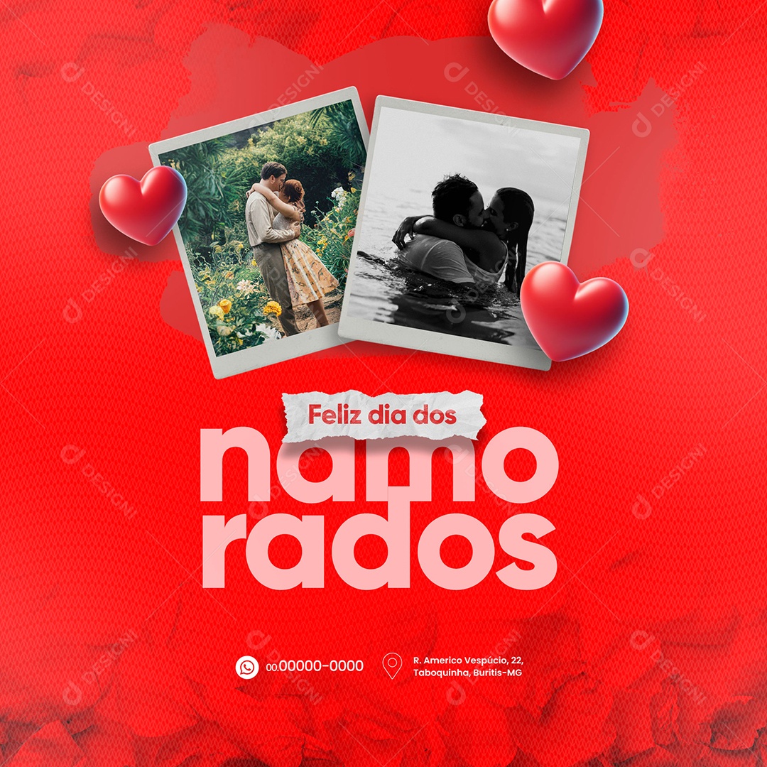 Feliz Dia dos Namorados 12 de Junho Social Media PSD Editável