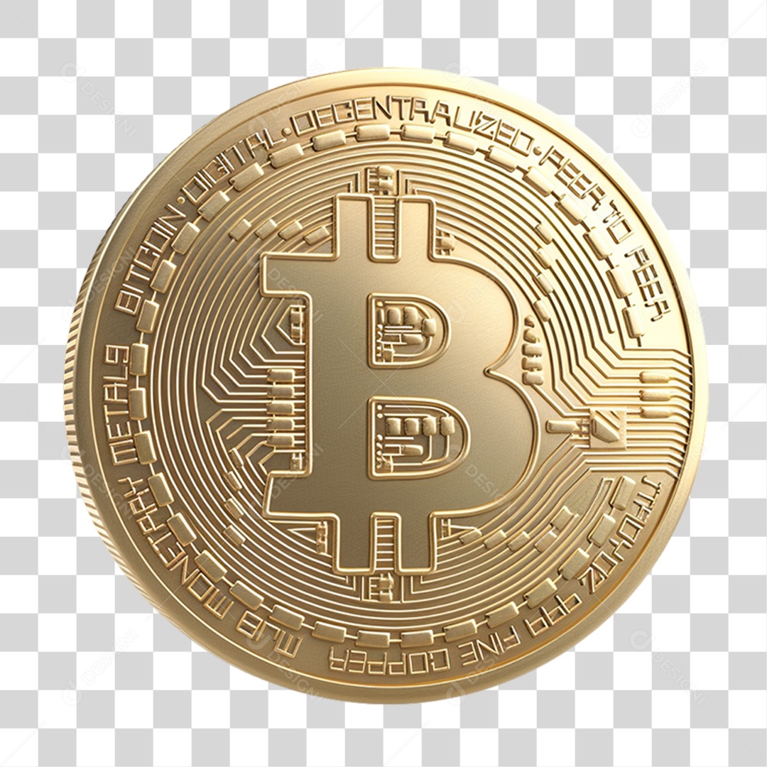 Moeda Digital Bitcoin PNG Transparente