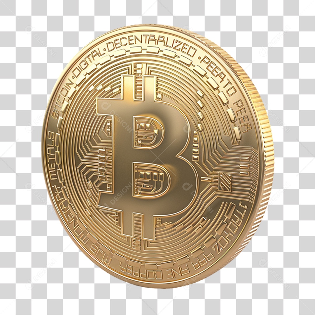 Moeda Digital Bitcoin PNG Transparente