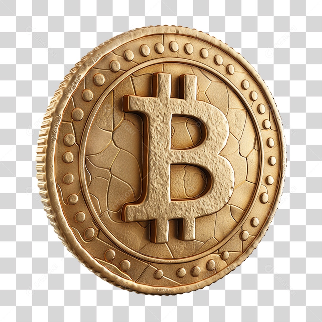 Moeda Digital Bitcoin PNG Transparente