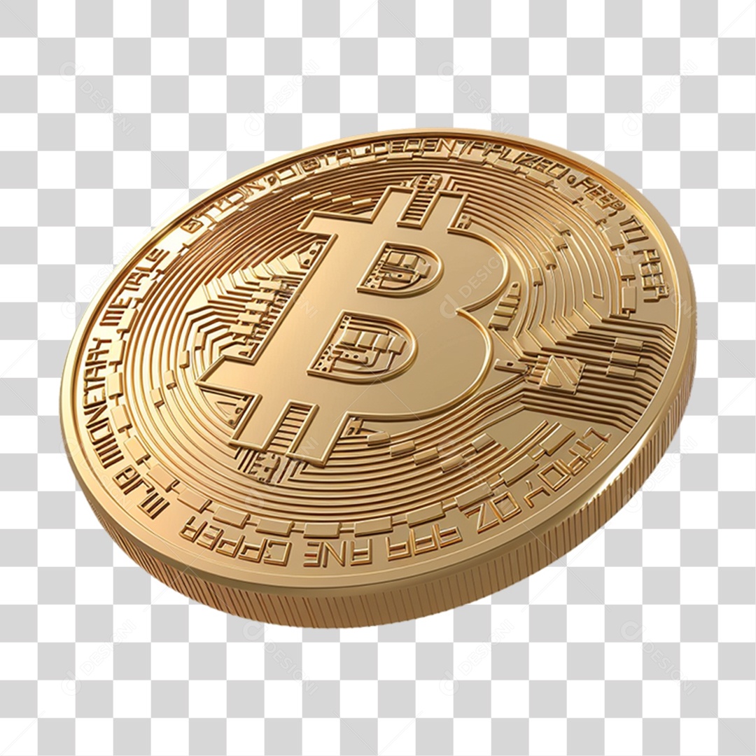 Moeda Digital Bitcoin PNG Transparente