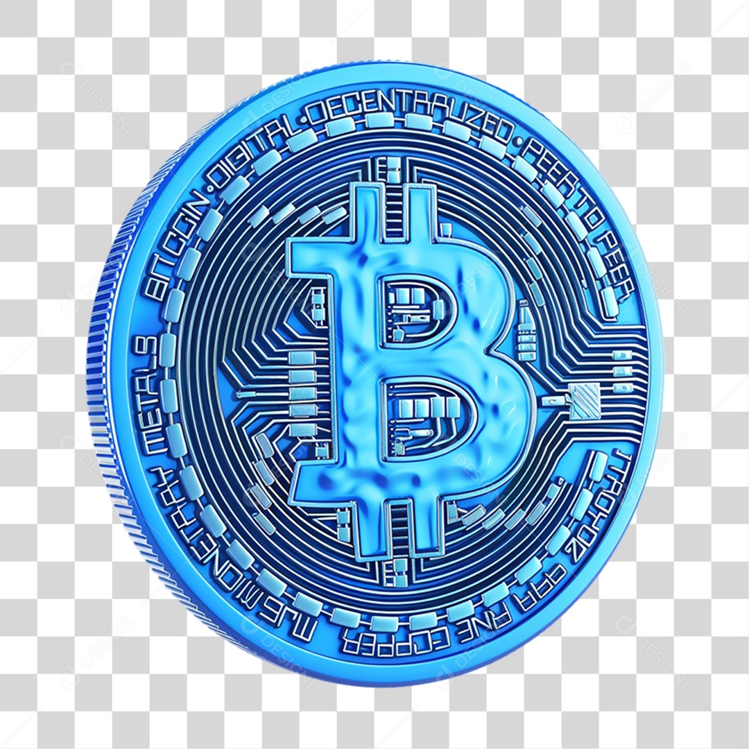 Moeda Digital Bitcoin PNG Transparente