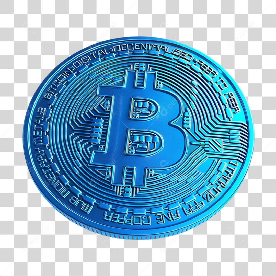 Moeda Digital Bitcoin PNG Transparente