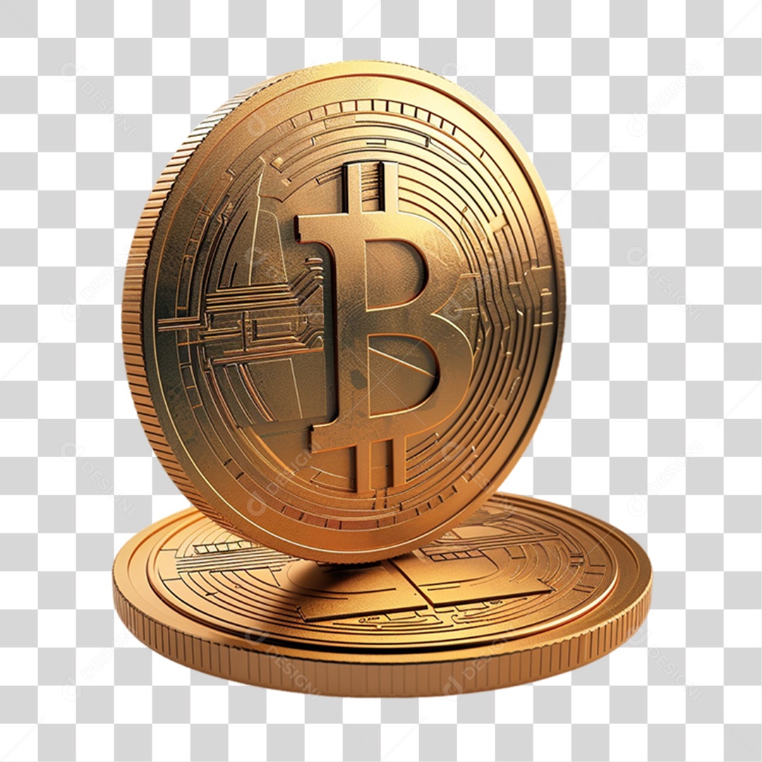 Moeda Digital Bitcoin PNG Transparente