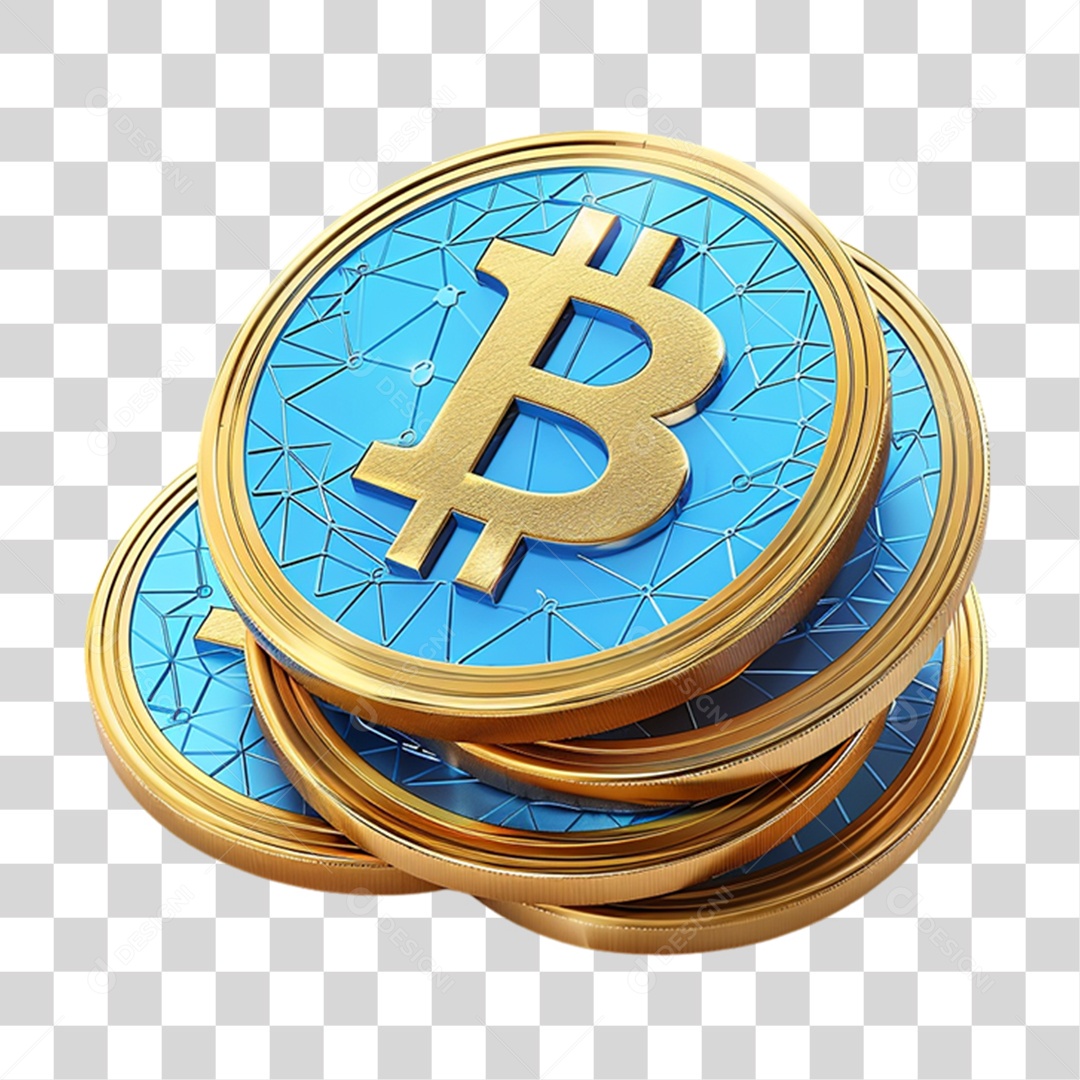 Moeda Digital Bitcoin PNG Transparente