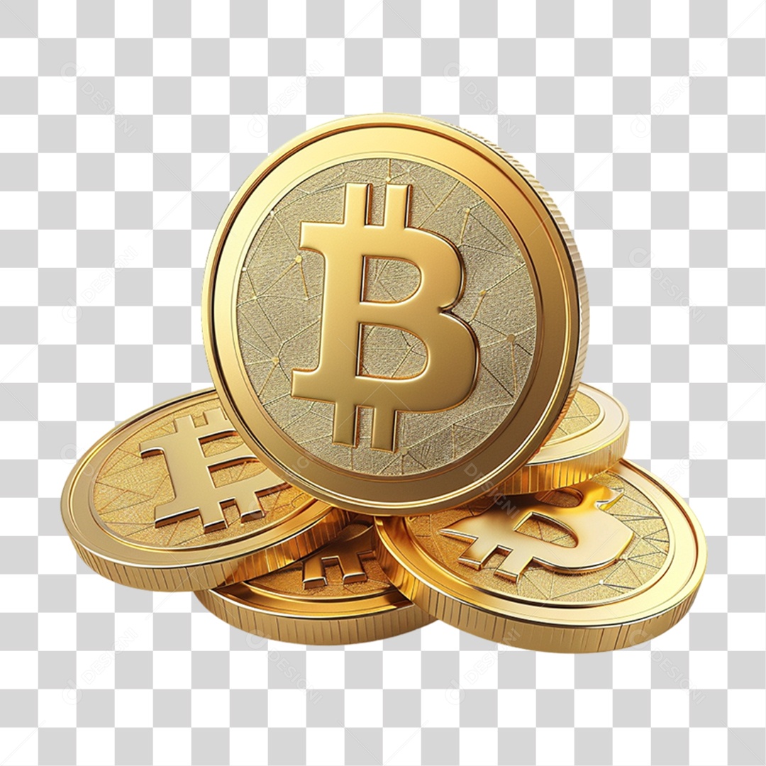 Moeda Digital Bitcoin PNG Transparente