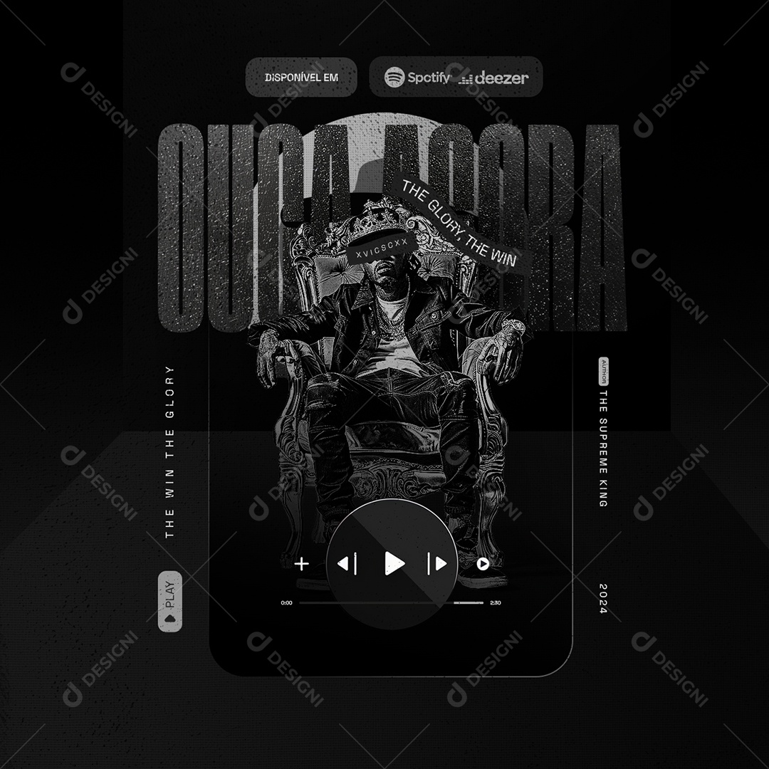 Ouça Agora Disponível em Spotify Deezer The Glory Social Media PSD Editável