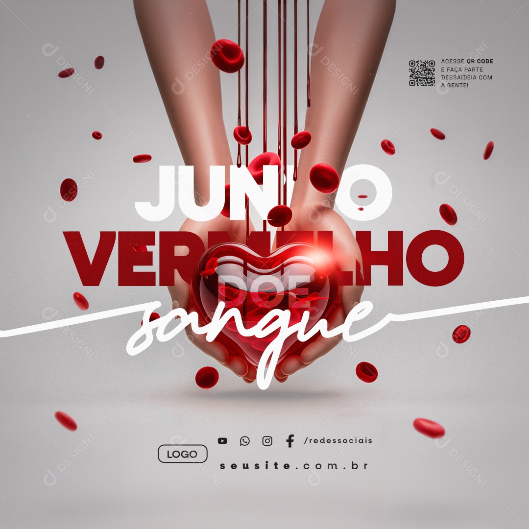 Junho Vermelho Doe Sangue Social Media PSD Editável