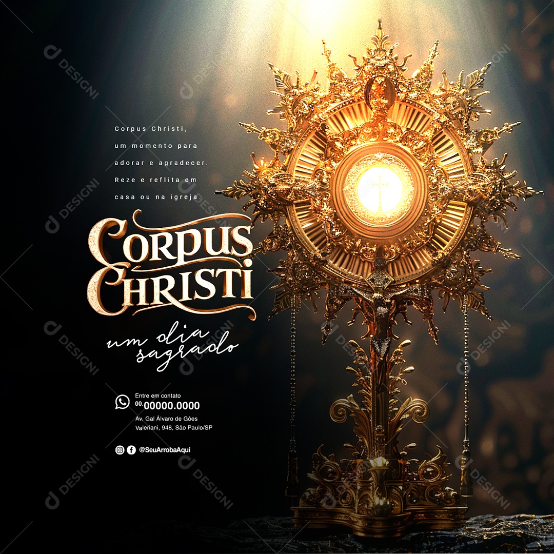 Corpus Christi Day May 30th A Sacred Day Social Media Editable PSD