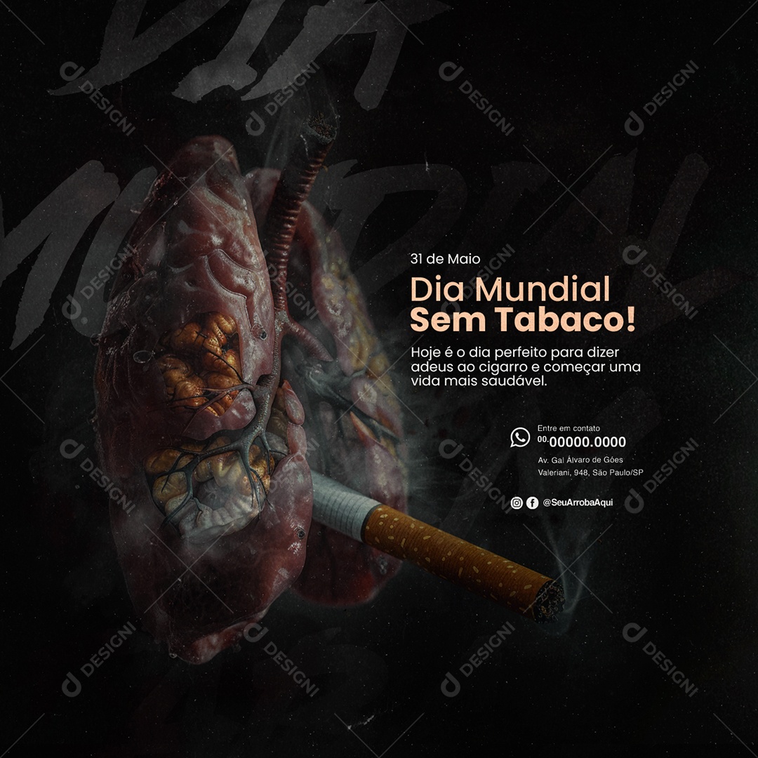 Social Media Dia Mundial Sem Tabaco 31 de Maio PSD Editável