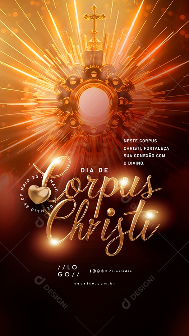 Story Dia de Corpus Christi 30 de Maio Social Media PSD Editável