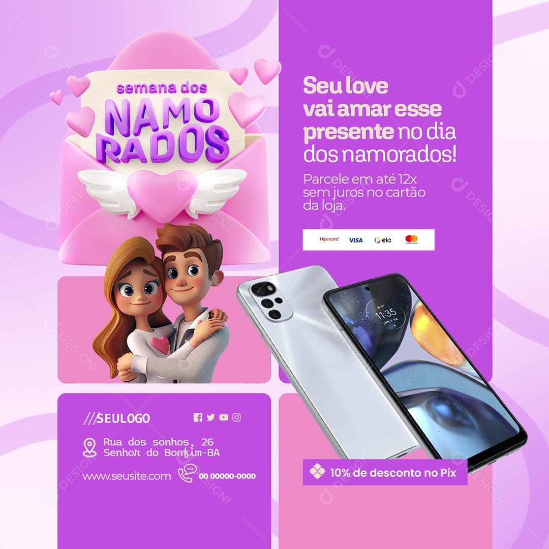 Valentine's Week Mobile Store Smartphone Social Media Editable PSD