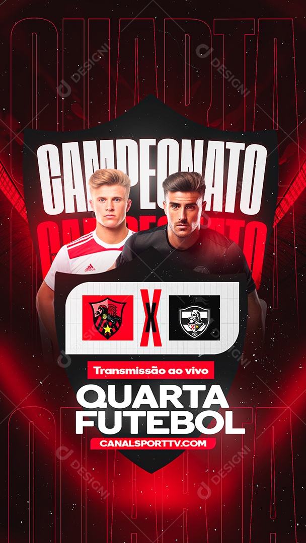 Story Campeonato Quarta Futebol Transmissão Ao Vivo Social Media PSD Editável