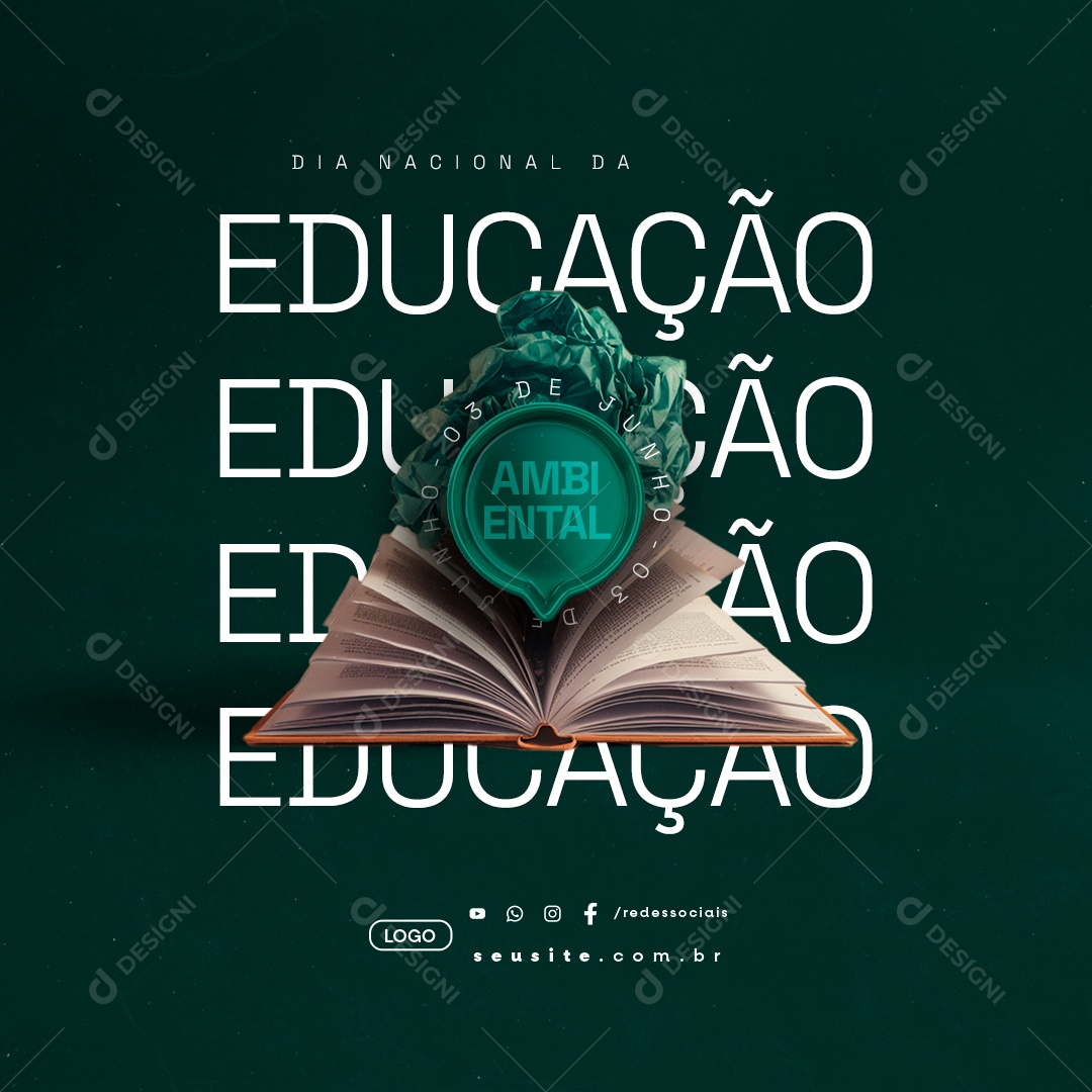 Dia Nacional da Educação Ambiental 03 de Junho Social Media PSD Editável