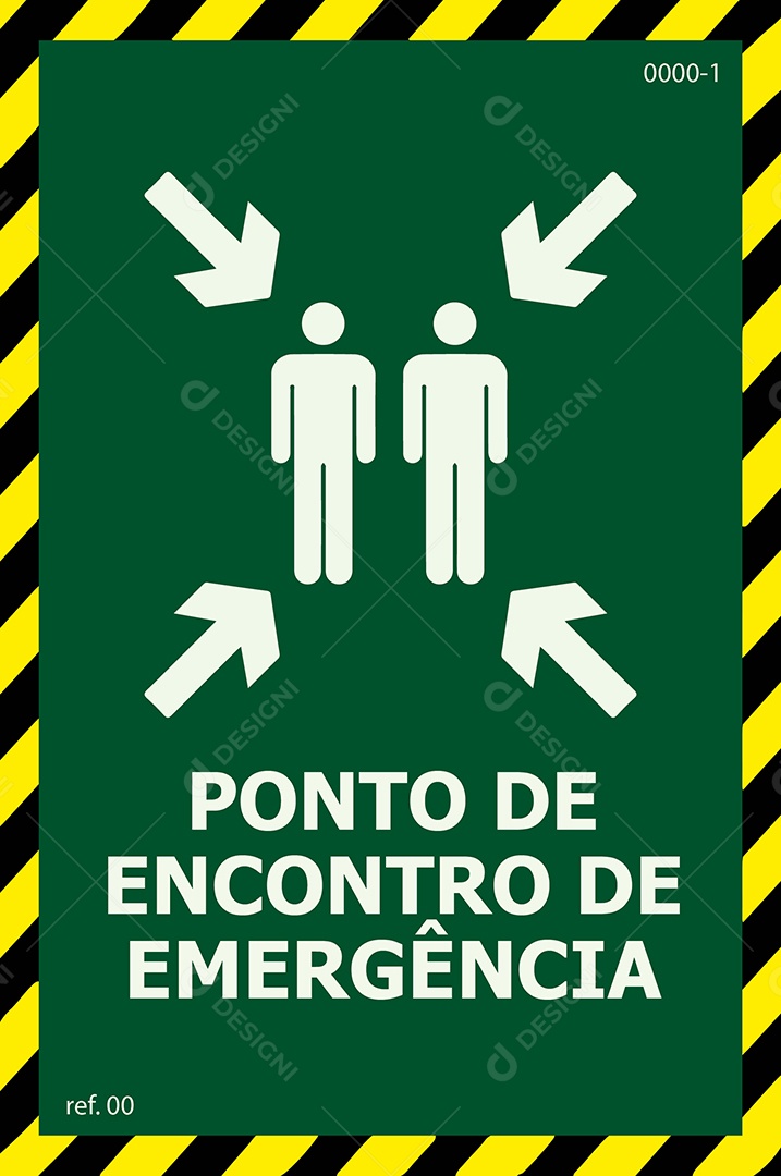 Placa de Ponto de Encontro de Emergência Vetor EPS + AI