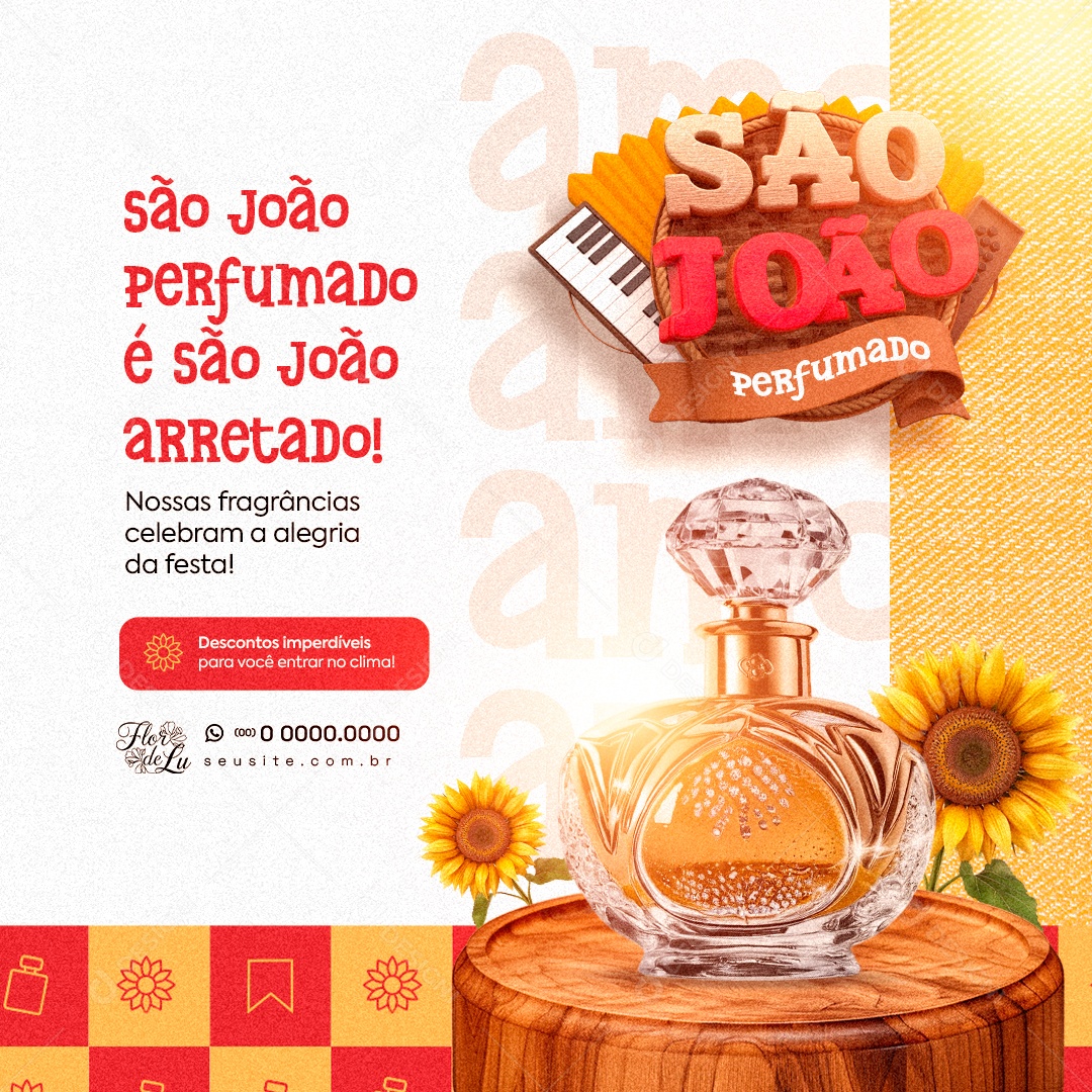 São João Perfumado Perfumaria é São João Arretado Perfume Social Media PSD Editável