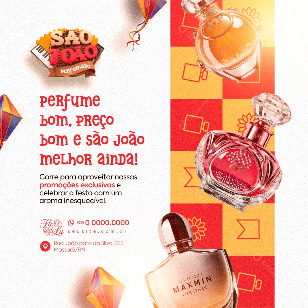 São João Perfumado Perfumaria Perfume Bom Social Media PSD Editável