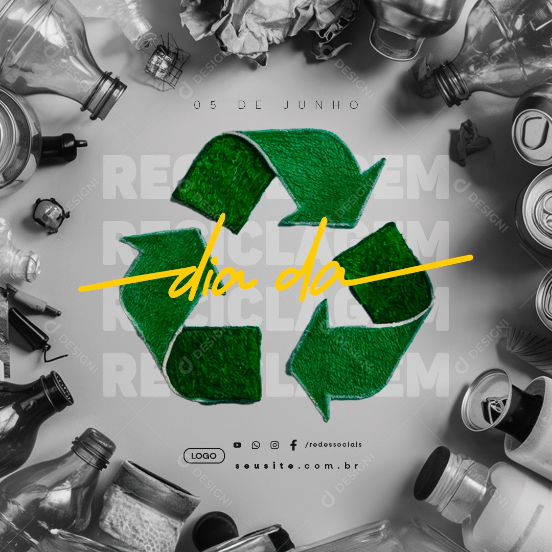 Recycling Day June 5th Editable Social Media PSD