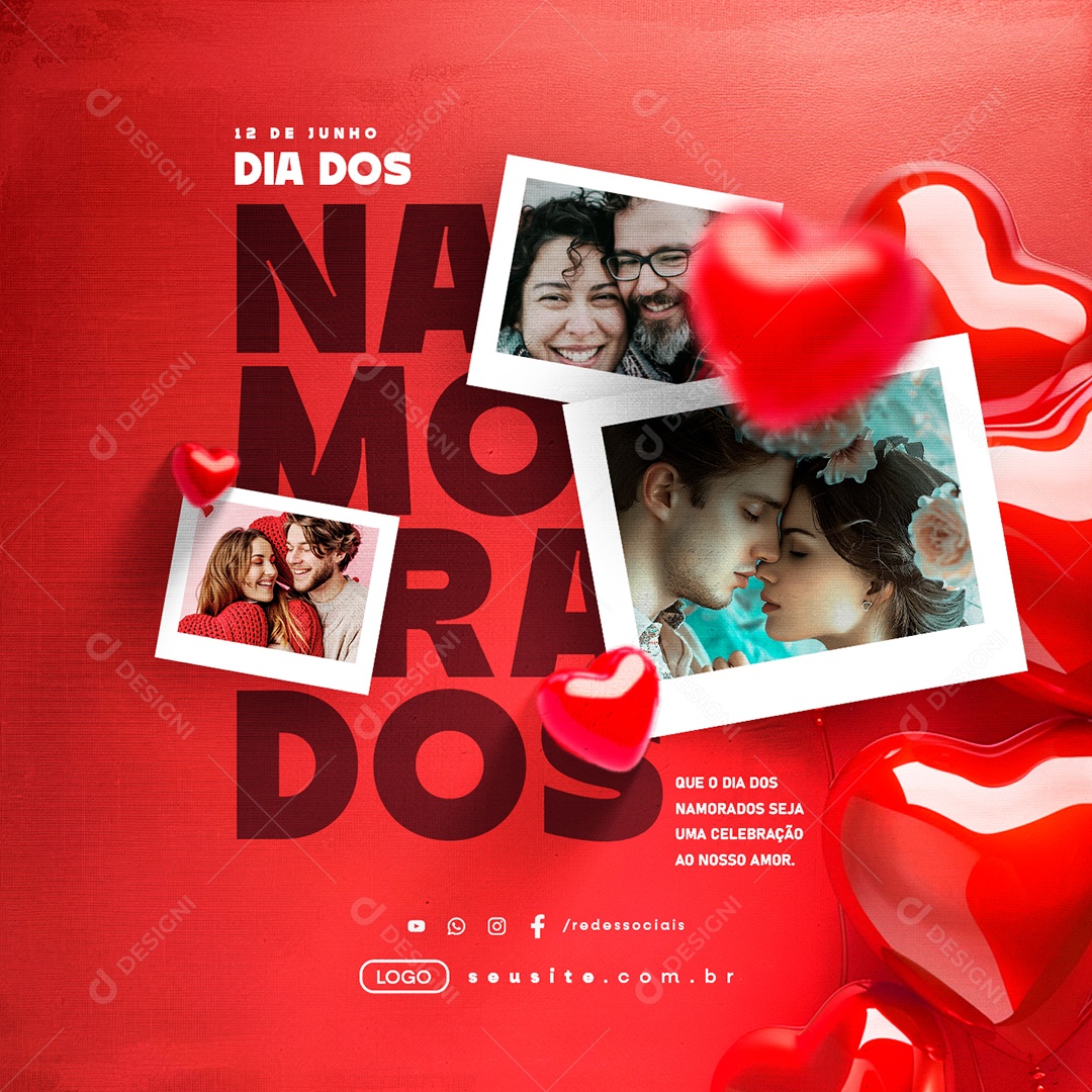 Dia dos Namorados 12 de Junho Social Media PSD Editável