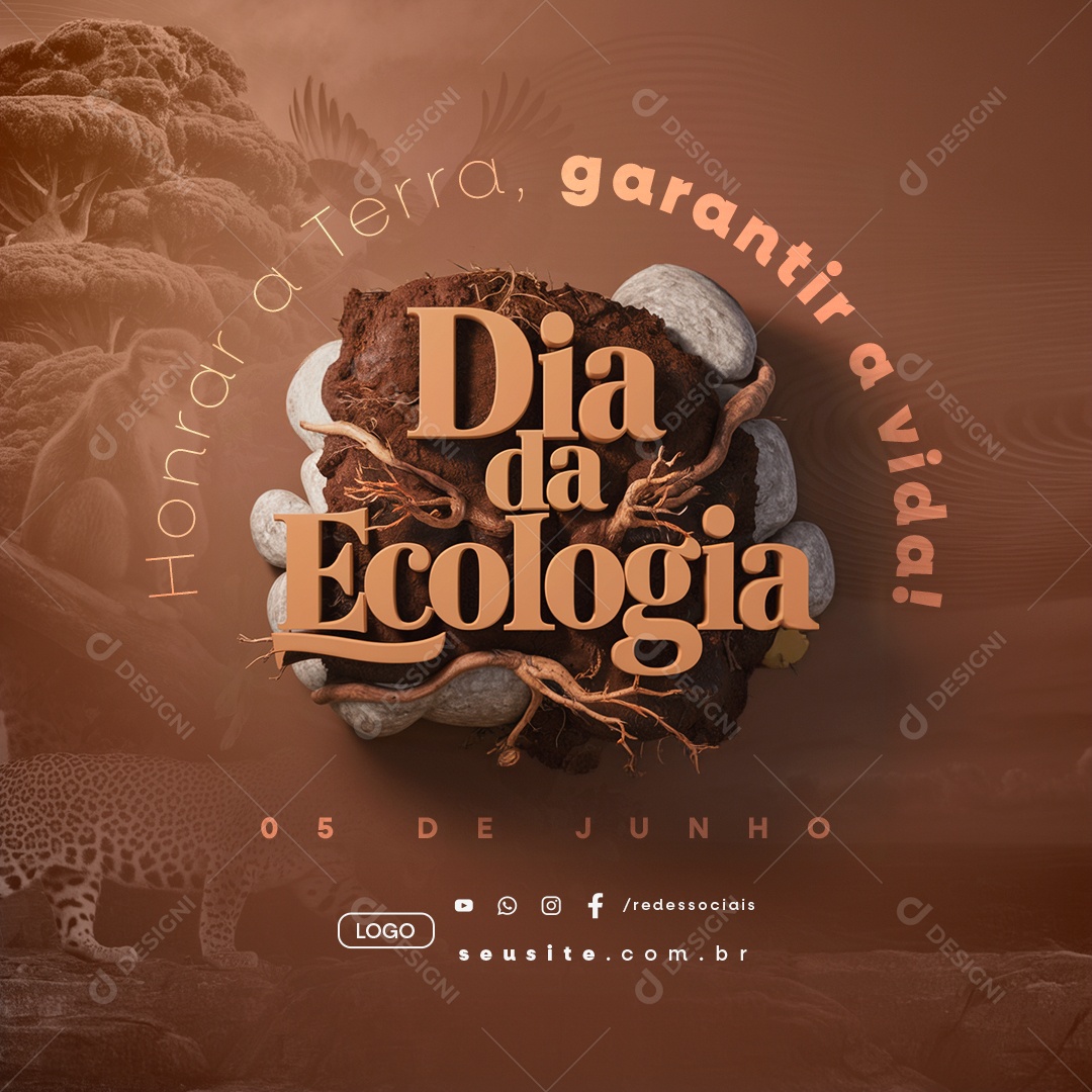 Ecology Day June 5th Honor the Earth Social Media Editable PSD