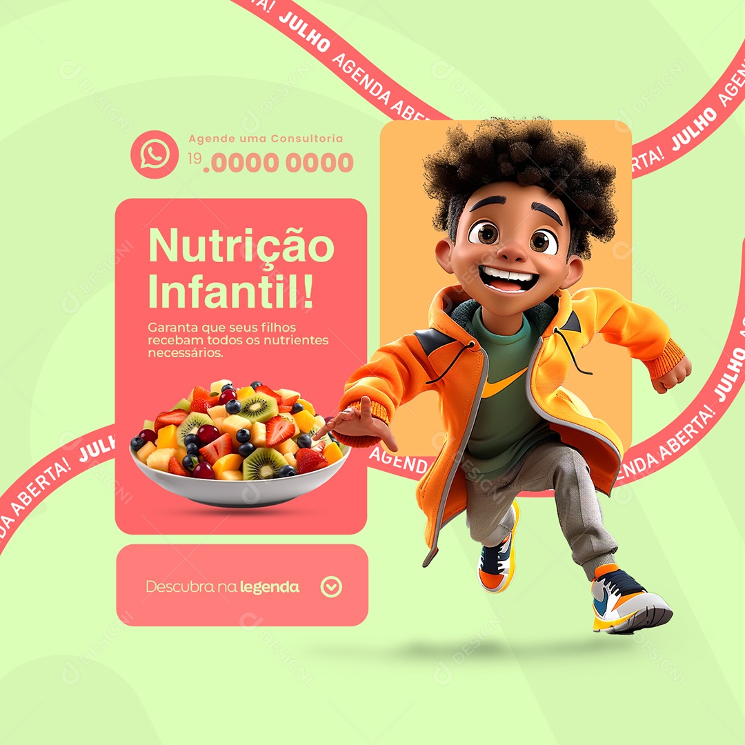 Nutricionista Nutrição Infantil Social Media PSD Editável