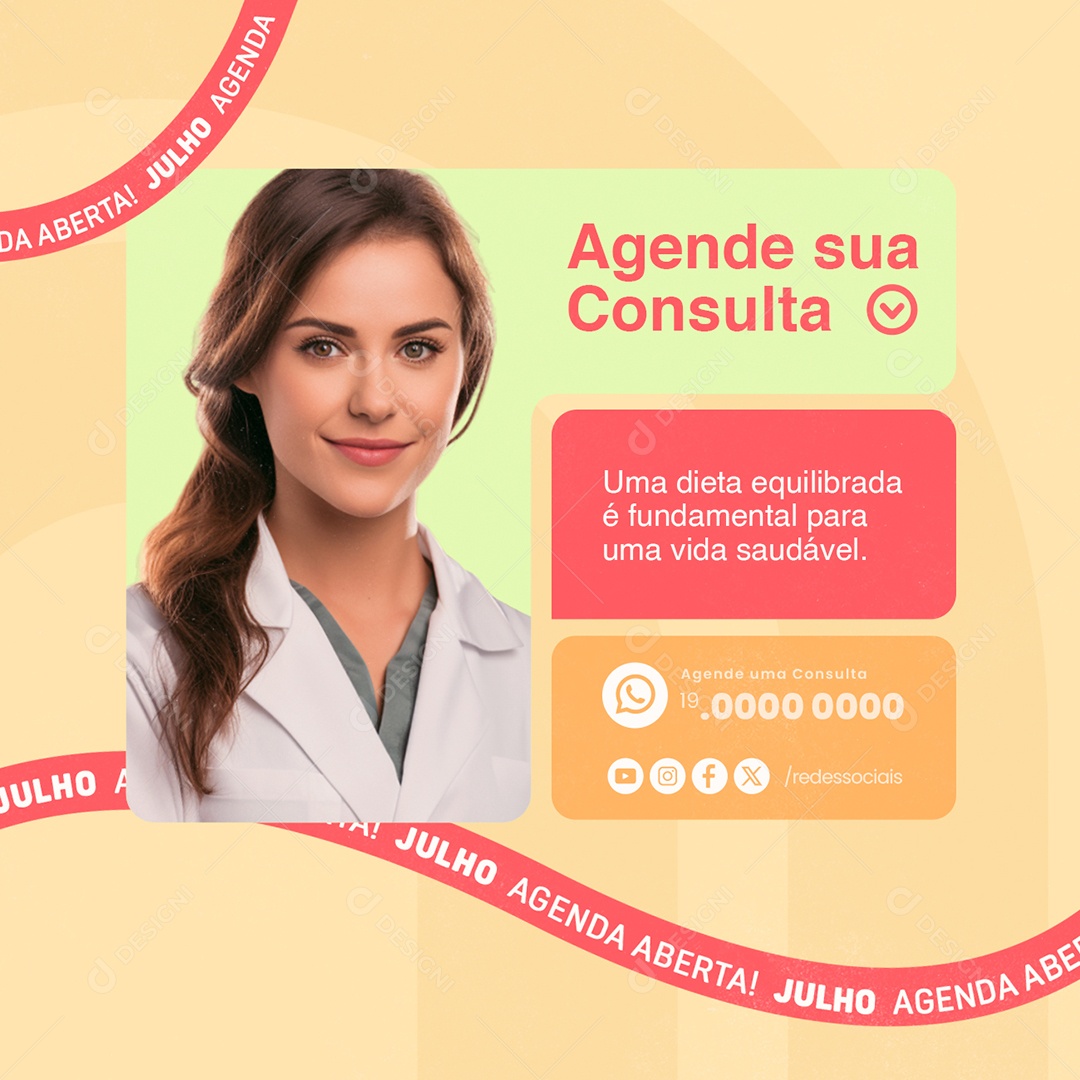 Nutricionista Agende sua Consulta Social Media PSD Editável