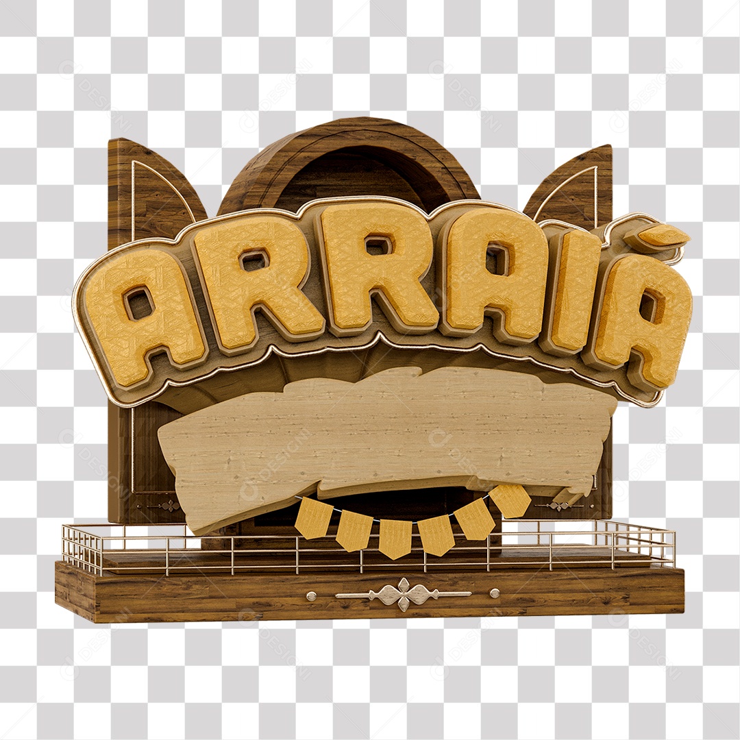 Arraiá 3D Seal for Transparent PNG Composition