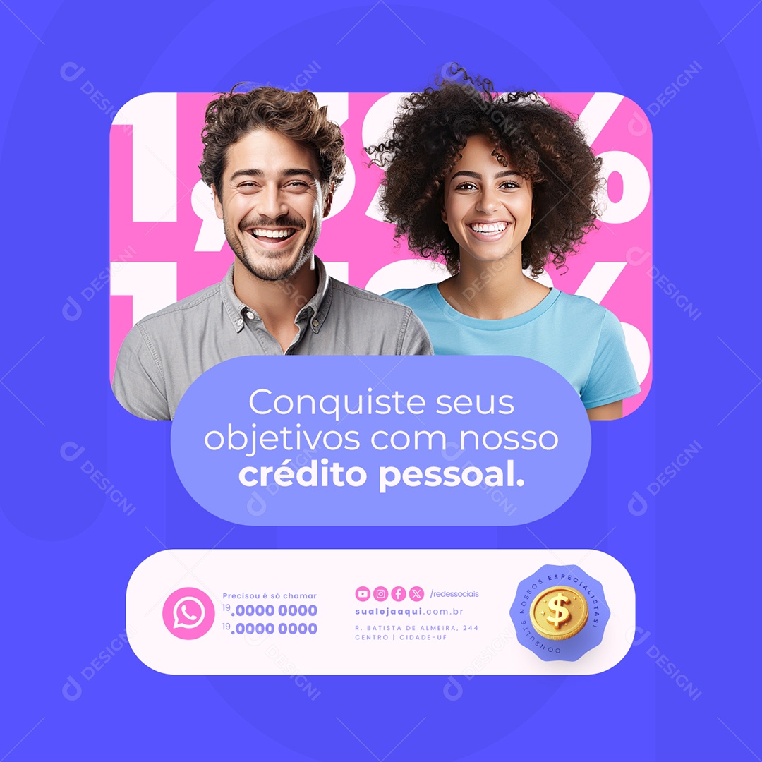 Financiamento Conquiste seus Objetivos com Nosso Crédito Pessoal Social Media PSD Editável