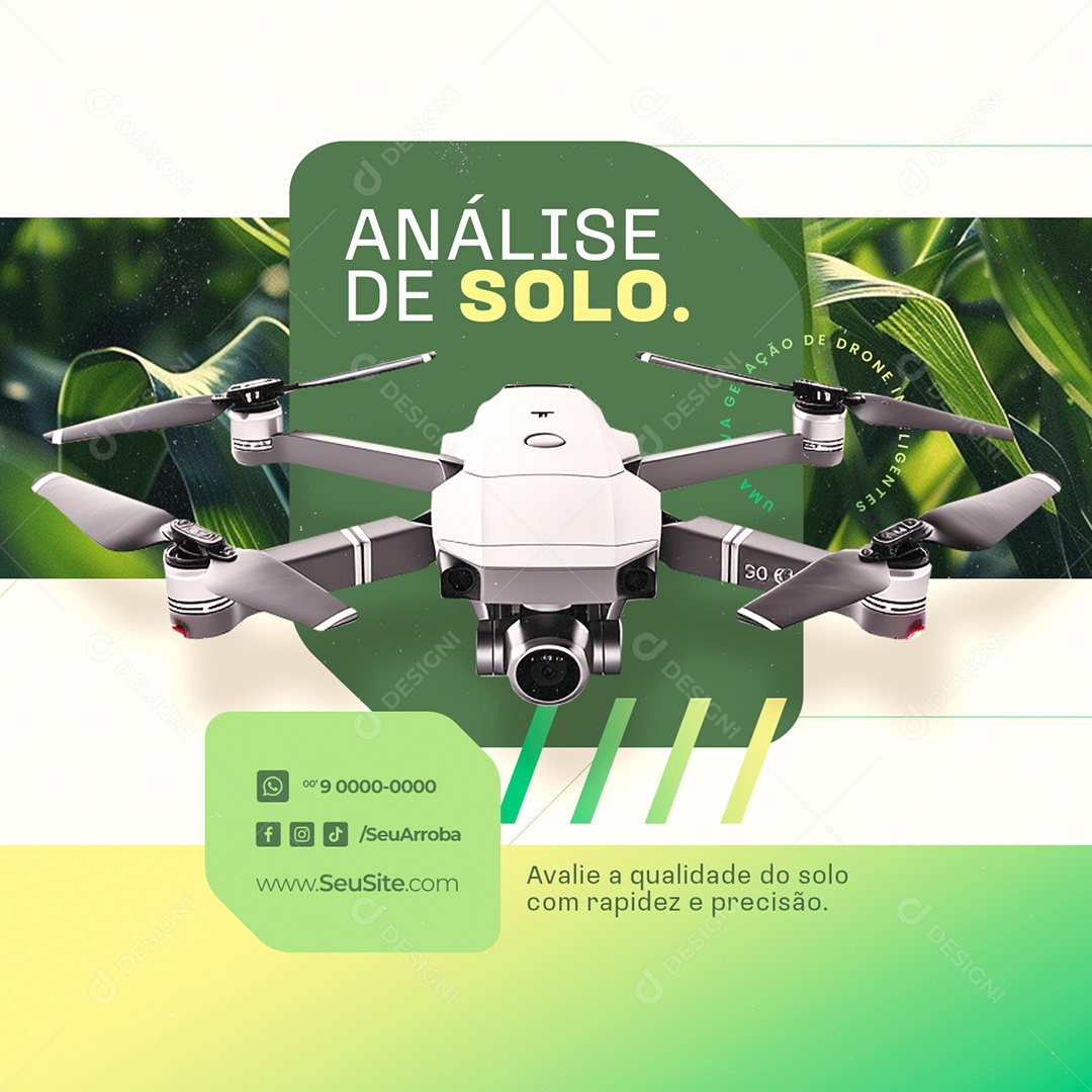 Agronegócio Drones Análise de Solo Social Media PSD Editável