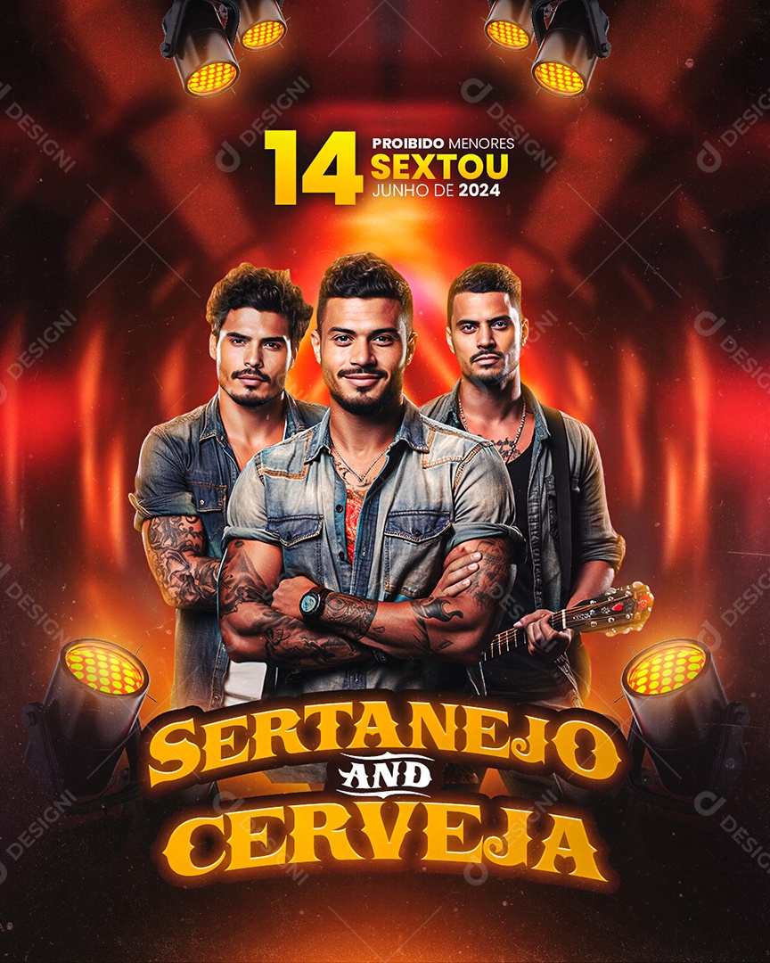 Flyer Sertanejo And Cerveja Social Media PSD Editável