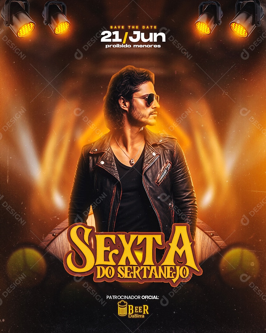 Flyer Sexta do Sertanejo Social Media PSD Editável