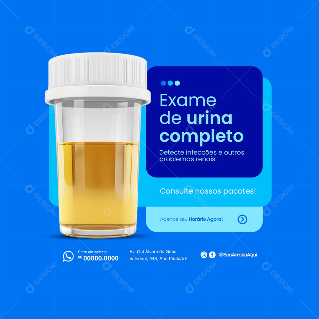 Complete Urine Examination Laboratory Social Media PSD Editable