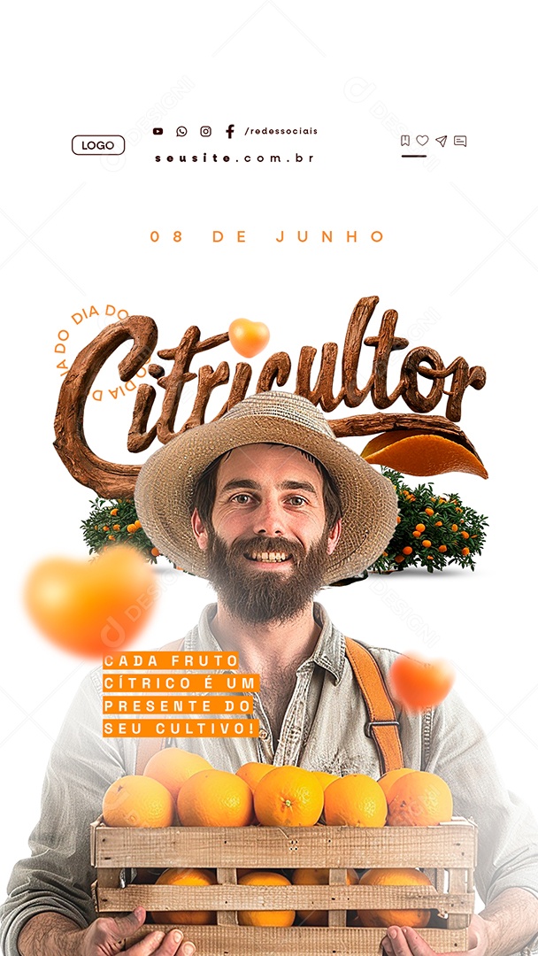 Story Dia do Citricultor 08 De Junho Cada Fruto Cítrico Social Media PSD Editável