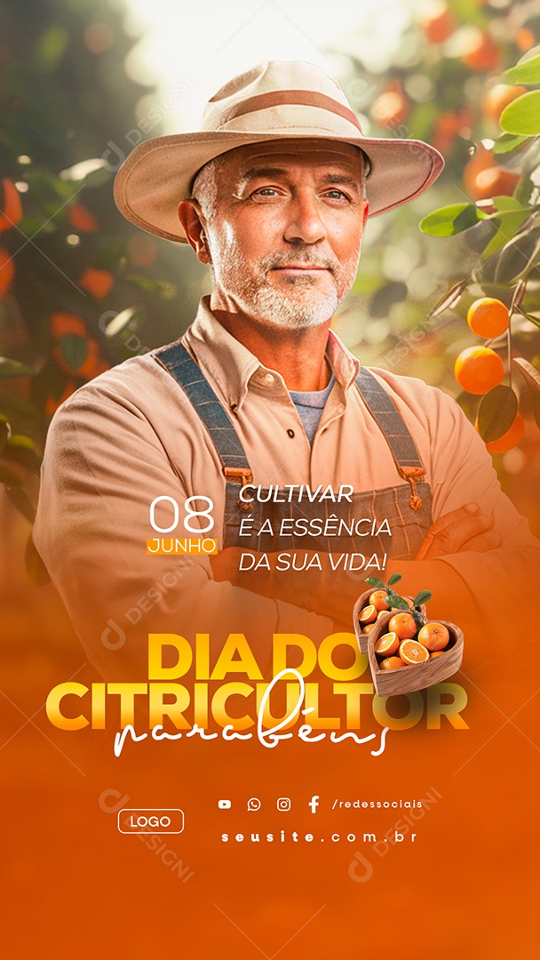 Story Dia do Citricultor 08 De Junho Cultivar é A Essência da Sua Vida Social Media PSD Editável