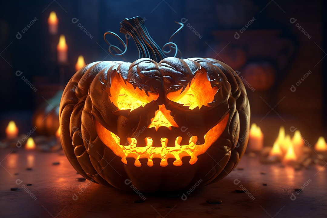 Halloween Pumpkin Bright Bottom Rendering