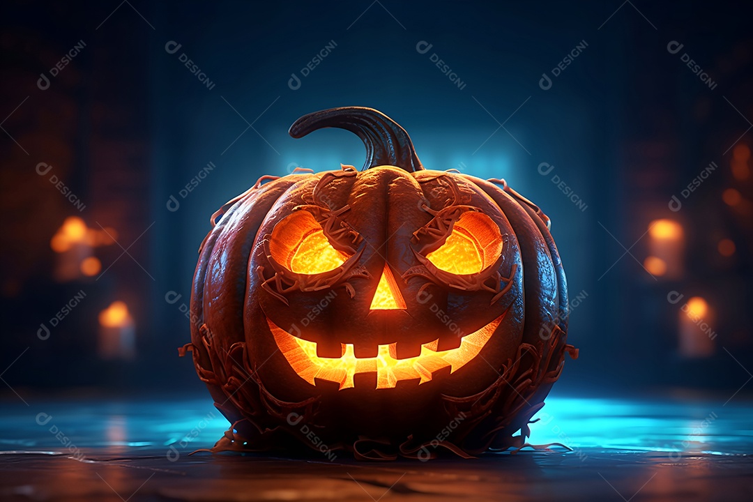 Halloween Pumpkin Bright Bottom Rendering