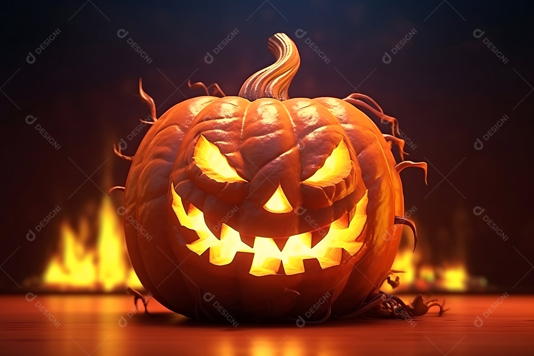 Halloween Pumpkin Bright Bottom Rendering