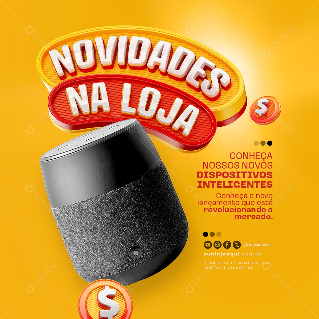 Loja Novidades e Promoção Conheça Nossos Novos Dispositivos Social Media PSD Editável