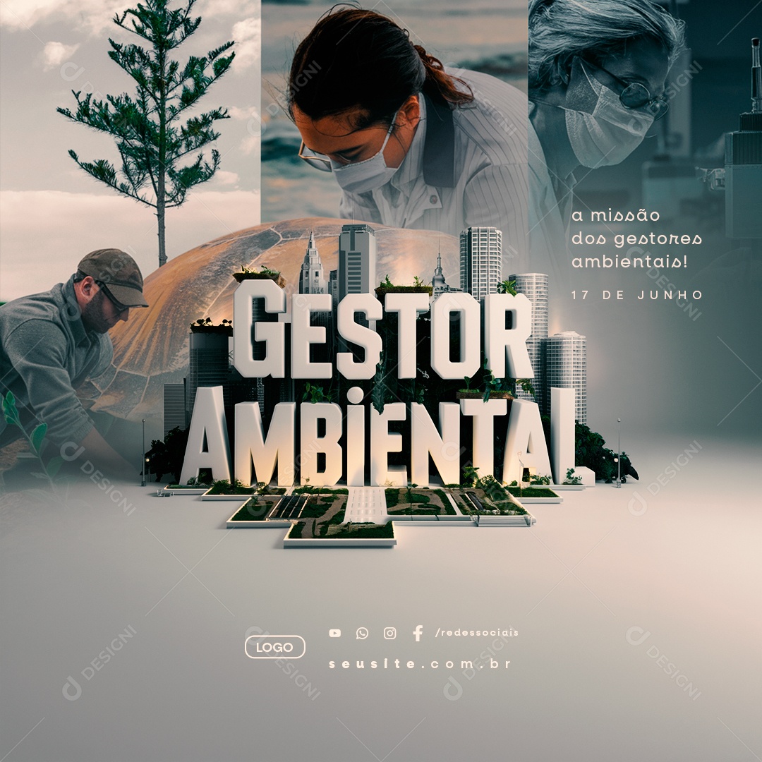 Dia do Gestor Ambiental 17 de Junho A Missão dos Gestores Social Media PSD Editável