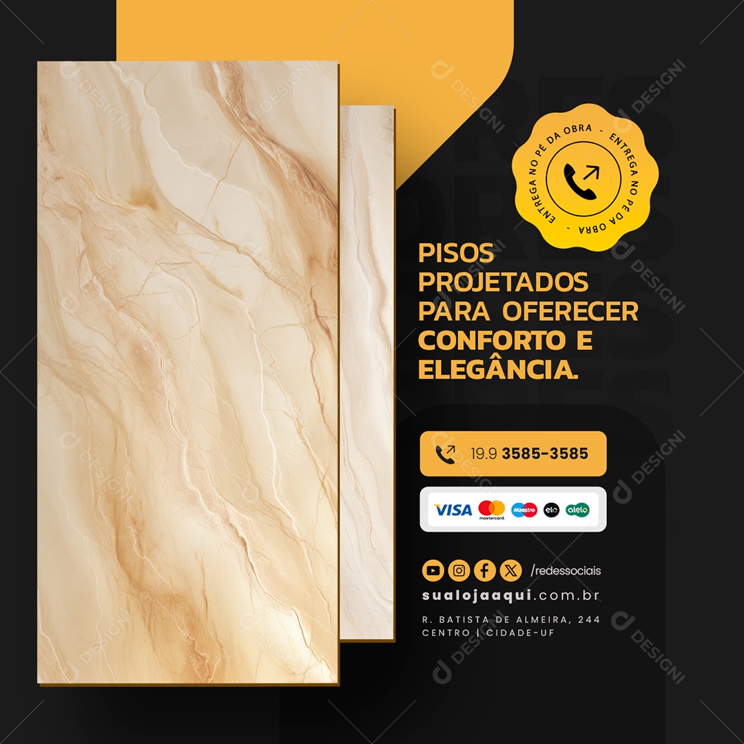 Materiais de Construção Pisos Projetados para Oferecer Conforto e Elegância Social Media PSD Editável