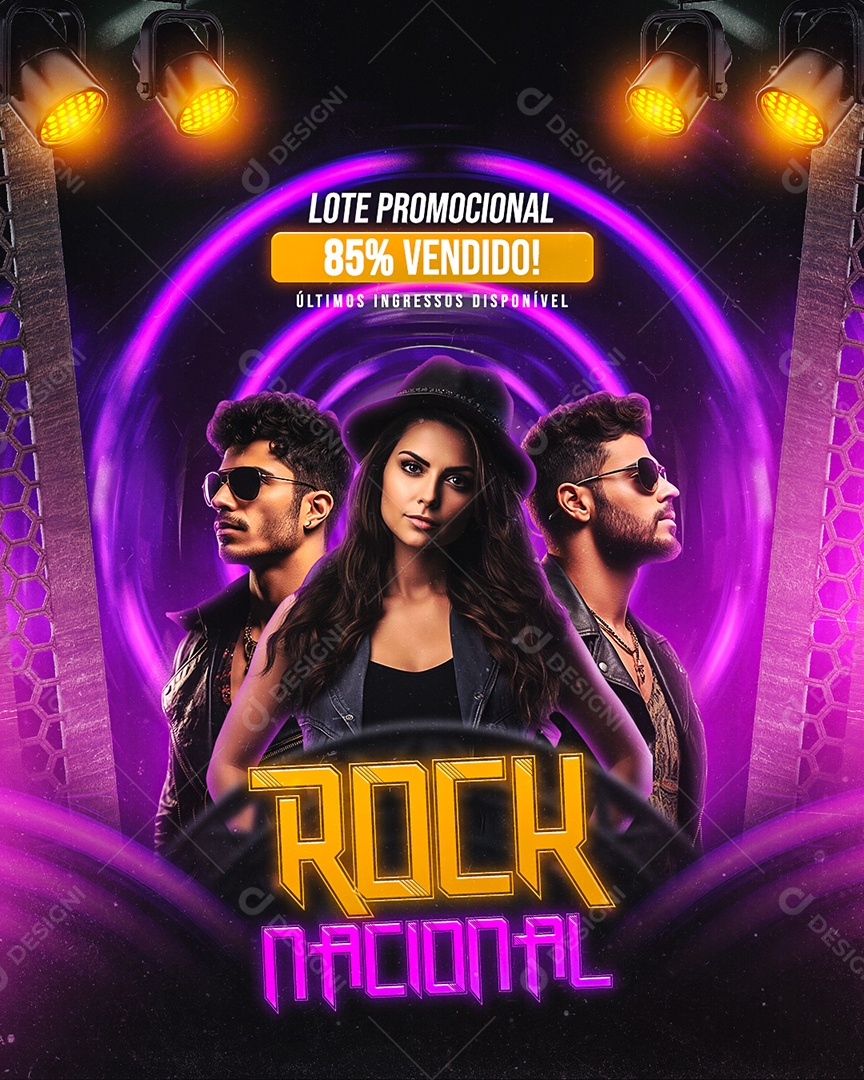 Flyer Rock Nacional Social Media PSD Editável